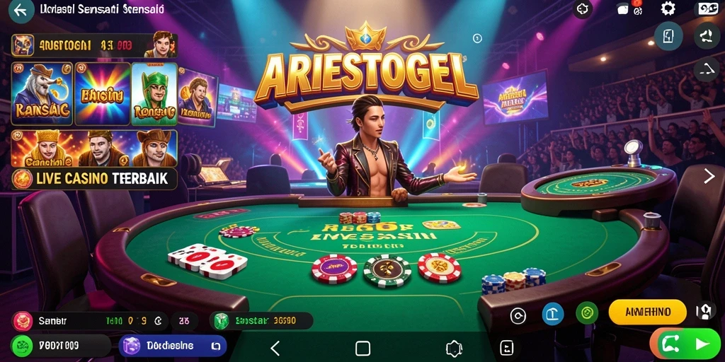 Tampilan gameplay menarik di ARIESTOGEL Live Casino.