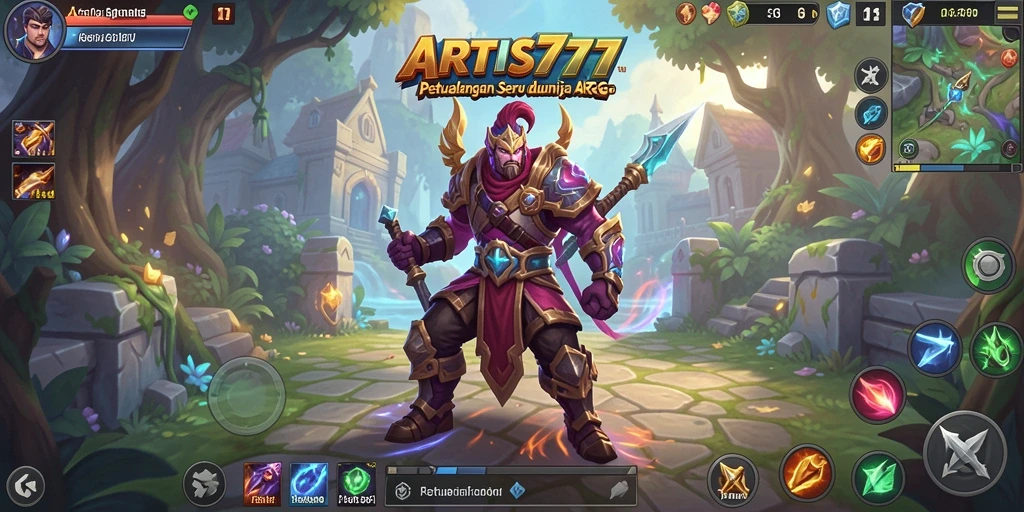 Tampilan gameplay mendebarkan dalam ARTIS777 menunjukkan aksi pertarungan yang intens.