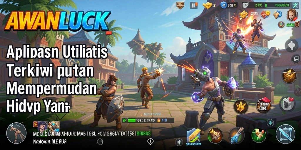 Tampilan utama AWANLUCK menunjukkan berbagai fitur utilitas yang bermanfaat.