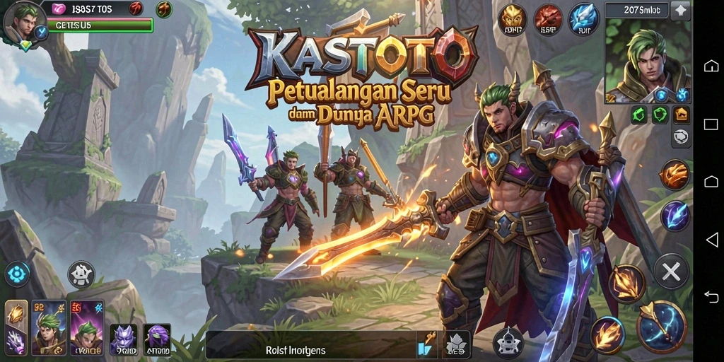 Tampilan gameplay seru KASTOTO dengan aksi dan petualangan mendebarkan.