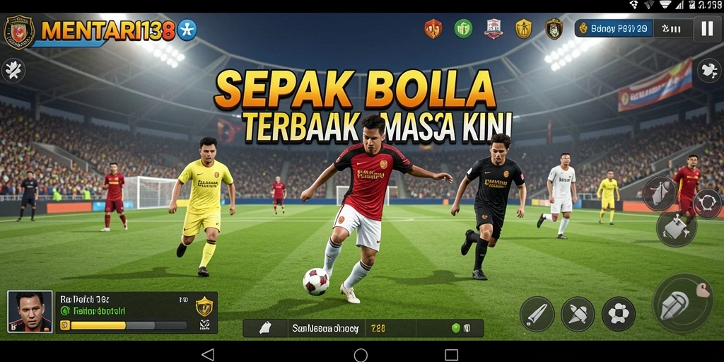 Screenshot MENTARI138 menampilkan pertandingan sepak bola yang mendebarkan.