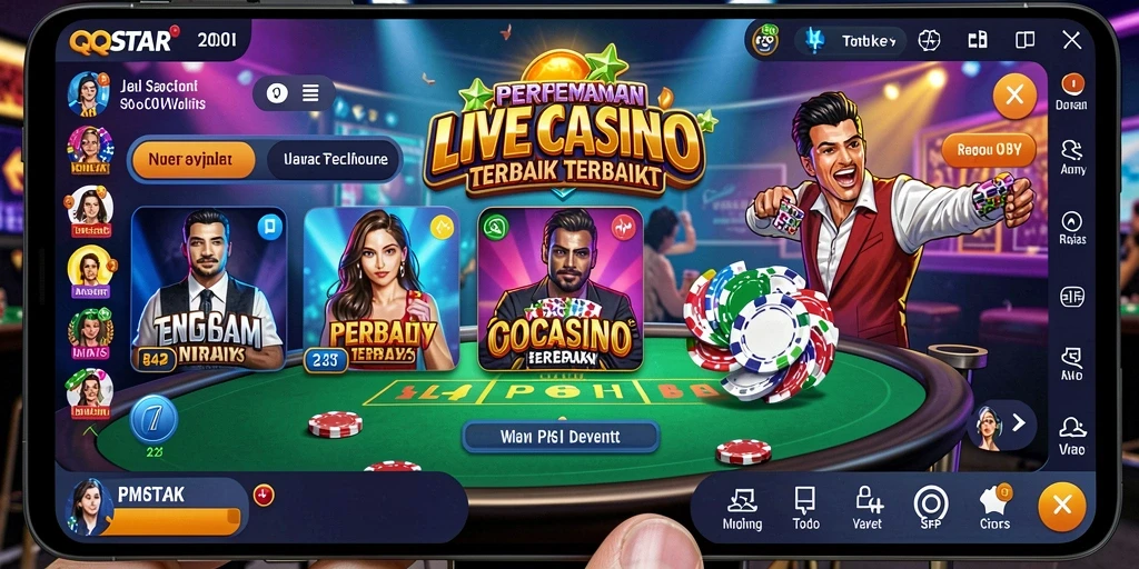 Gameplay QQSTAR yang seru di Live Casino dengan dealer profesional.