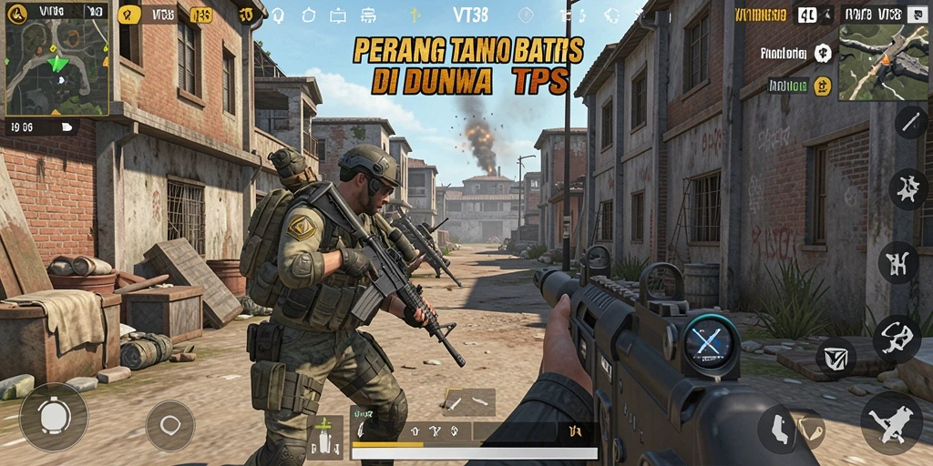 Screenshot utama VT38 menampilkan aksi seru dalam permainan TPS.